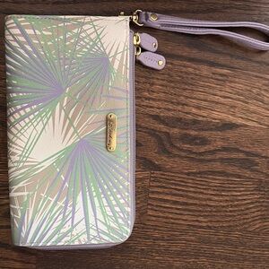 Cream and Green Tropical Print Wallet